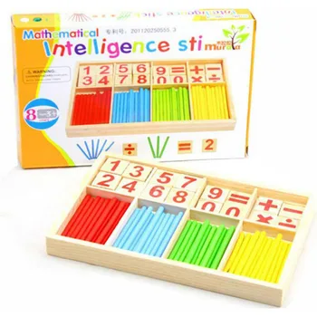 Bebek oyuncakları Sayma Çubukları Eğitim Ahşap Oyuncaklar Yapı İstihbarat Blokları Montessori Matematik Ahşap Kutu Çocuk Hediye 22
