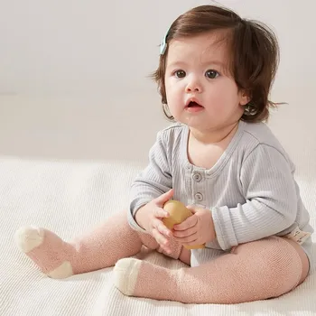 Bebek Çorap Kış Kemiksiz Bebek Çorap Diz Üzerinde İlk Büyüme Bacak Kış Çam Kalın Sıcak Yün Halka Çorap Bebek Kız Çorap 12
