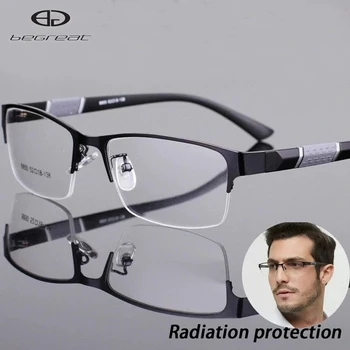 BEGREAT Yarım çerçeve Bahar Bacak okuma gözlüğü Erkekler Kadınlar Yüksek kaliteli Diyoptri gözlük Anti mavi ışık presbiyopik gözlük 10