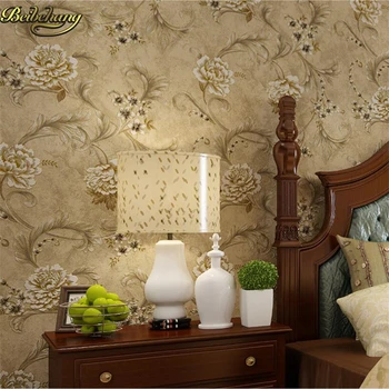beibehang Retro Amerikan Duvar Kağıtları Pastoral Çiçekler İsıtıcı Yatak Odası Oturma Odası TV Arka Plan Duvar Kağıdı papel de parede 9