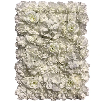 Beyaz 40x60CM İpek Gül Çiçek Duvar yapay çiçekler Düğün Dekorasyon İçin Çiçek Duvar Romantik Düğün Ev Zemin Dekor 3