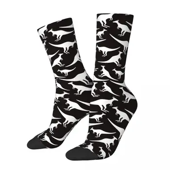 Beyaz Hayvan Kanguru Çorap Erkekler Kadınlar Polyester Rahat Doğa Vahşi hayvanlı çoraplar Harajuku İlkbahar Yaz Sonbahar Kış Çorap Hediye