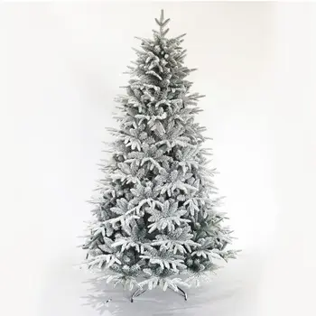 Beyaz Noel Tree1300 Dalları İpuçları 7FT Kar Menteşeli Noel ağacı Tatil Süsler Yapay Noel ağacı hediye 19
