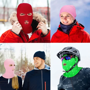 Bisiklet Binmek Tam yüz kapatma Kayak Maskesi Spor Şapka 3 Delik Balaclava Ordu Taktik CS Rüzgar Geçirmez Örgü Kasketleri Bonnet kışlık şapkalar 9