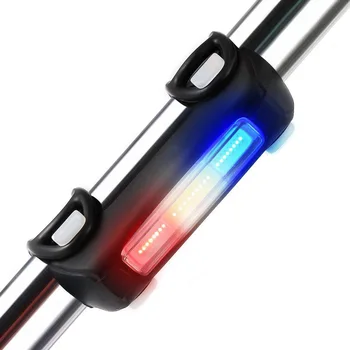 Bisiklet ışıkları Ultra parlak bisiklet ışıkları USB şarj edilebilir bisiklet kuyruk ışık kırmızı/mavi / beyaz 7 ışık modları için yol bisikleti ve MTB