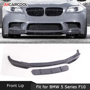BMW 5 Serisi için F10 M5 2012-2016 Karbon Fiber Ön tampon altı spoyler V Tarzı Kafa Tampon Çene Kürek Koruma Araba Styling 10
