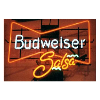 Budweiser Salsa Özel El Yapımı Gerçek Cam Tüp Bira Bar KTV Parti Mağaza Firmaları Reklam Dekorasyon Ekran Neon Burcu 17 