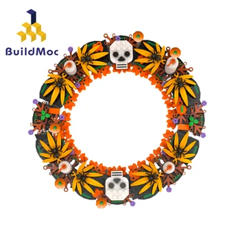 Buildmoc Cadılar Bayramı Çelenk Dekorasyon İskelet Fikirleri MOC Set Yapı Taşları Setleri Oyuncaklar Çocuklar Çocuklar için Hediyeler Oyuncak 422 ADET Tuğla 22