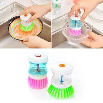 Bulaşık Scrubber Fırça Sabunluk ile Kolay Kullanım Palm Scrubber yıkama aleti Tutucu Sabunluk Fırça Bulaşık Makinesi Rastgele Renk 4