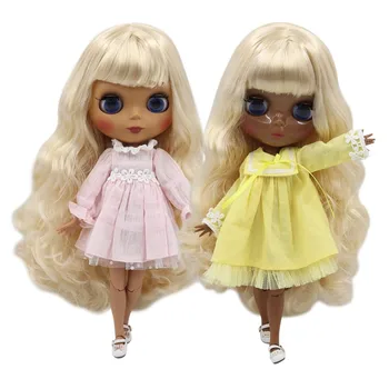 BUZLU DBS Blythe Doll BL136 / 340 30cm özelleştirilmiş çıplak bebek altın saç ortak vücut için 1/6 bebek kız hediye için 19