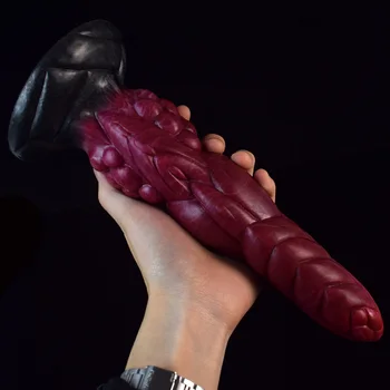 Canavar gece canavar büyük yapay penis silikon anal plug enayi ile kadın seks oyuncak erkek düğüm penis kadın mastürbasyon cihazı 8