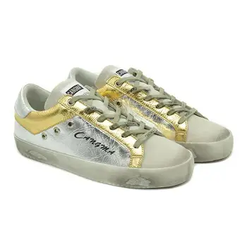CANGMA Lüks Marka Kadın Tasarımcı Sneakers Kızlar Rahat Ayakkabılar Gümüş Hakiki Deri Süet Ünlü Ayakkabı Bağbozumu 11