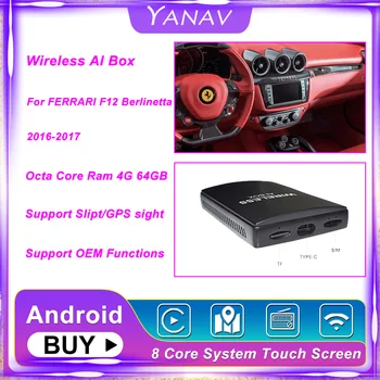 Carplay Kablosuz Aı Kutusu Çift Bluetooth Android FERRARİ F12 Berlinetta 2016-2017 otomobil radyosu Multimedya Oynatıcı Akıllı Kutusu HDMI 7