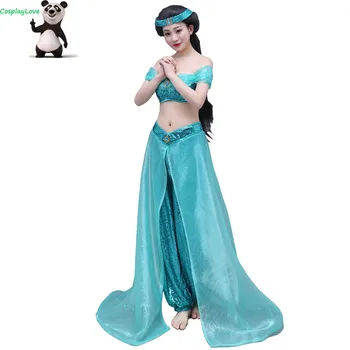 Cosplaylove Aladdin ve sihirli lamba Cosplay Prenses Yasemin süslü elbise Yetişkin Kostümleri Custom Made Yasemin Cosplay Elbise 11