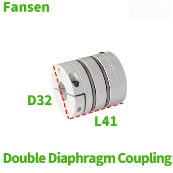 D32L41 şaft kaplini Alüminyum Esnek Konnektör çift diyaframlı kaplin Konektörü Alaşımlı Diyafram CNC Lamine Servo Motor