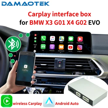 DamaoTek Kablosuz Apple Carplay Arayüzü Akıllı Kutu Android İçin BMW X3 F25 X4 F26 G01 G02 NBT CIC EVO 2011-2020 Carplay AI Kutusu 12