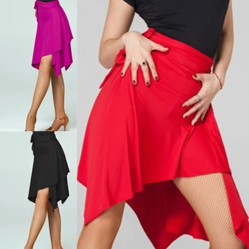 Dans eteği Kadınlar İçin Siyah Mor Kırmızı Renk Profesyonel Sumba Dans Etek Yetişkin Ucuz Sahne Rumba Elbise 5