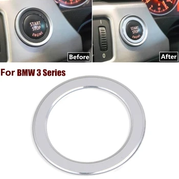 Dayanıklı Araba Dekor Anahtarı Dekorasyon Trim İçin BMW 3 Serisi E90 318 320 325i 2006-12 Alaşım Araba Başlangıç / Durdurma Push Button Sticker