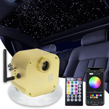 DC12V Araba Çatı Yıldızlı gökyüzü desenli tavan ışığı 16W Twinkle RGBW Araba Led İç Lamba Akıllı app müzik kontrol cihazı Fiber Optik yıldız Tavan
