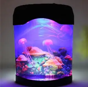 Deniz dünya 3D denizanası balık tankı renkli LED gece lambası akvaryum gece lambası Festivali ev dekor ışıkları çocuklar çocuk gece Lambası 2