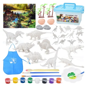 Dinozor Boyama Kiti Dinozor Oyuncaklar Çocuklar İçin DIY Sanat el sanatları seti Çocukların Renkleri Tanımasına Yardımcı Olur Renk Öğrenmenin Eğlencesinin tadını Çıkarın 21