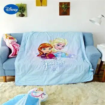 Disney Dondurulmuş Elsa ve Anna Baskılı Yaz Yorgan Nevresim %100 % pamuk yatak 120 * 150cm Çocuk Bebek Beşik Kız beşik Dekor 20