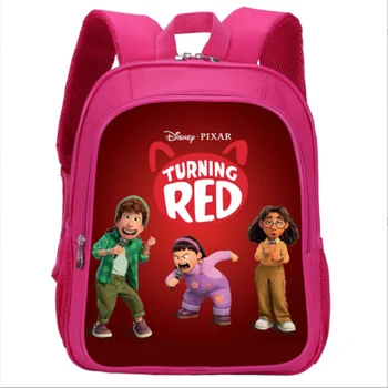 Disney Dönüm Kırmızı çocuk Okul Çantası 13 İnç Çift Katmanlı Karikatür Pembe Anaokulu Kız Sırt 2