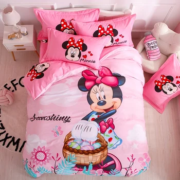 Disney Minnie Mouse Pamuk Fırçalanmış nevresim takımı Prenses Ayisana Sophia Aşağı Nevresim nevresim takımı Çocuklar ve Kızlar için 6