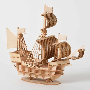 DIY Vintage Ahşap Yelkenli Gemi 3D Ahşap Puzzle Oyunu Montaj Tekne Oyuncak Hediye için Çocuk Gençler Yetişkin 3D bulmaca montaj oyuncak 18