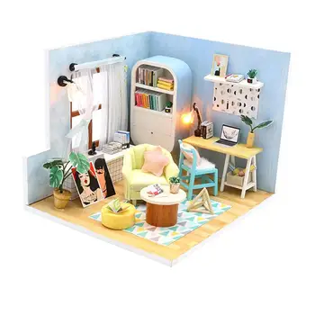 Dollhouse Kiti Minyatür Kitleri Doğum Günü Hediyeleri, 1: 24 Ölçekli Bulmaca Kitleri - Dong Fossa