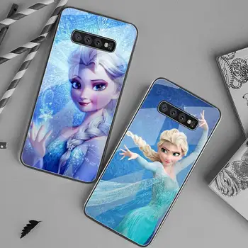 Dondurulmuş Prenses Elsa telefon kılıfı Temperli Cam Samsung S20 Ultra S7 S8 S9 S10 Not 8 9 10 Pro Artı Kapak