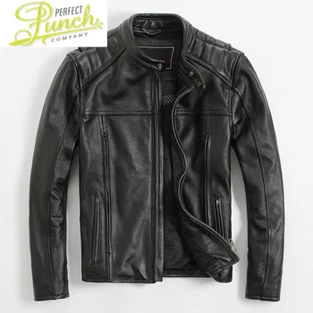 Doğal Hakiki Ceket Erkekler İnek deri ceketler İlkbahar Sonbahar Motosiklet Dış Giyim jaquetas masculina 2021 MF517 15