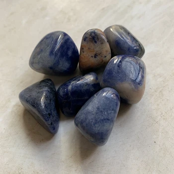 Doğal Mavi Sodalite Takla Taşları Cilalı Çakra Şifa Kristalleri Seti Toplu Taşlar Ev Feng Shui Dekor 7 adet 13