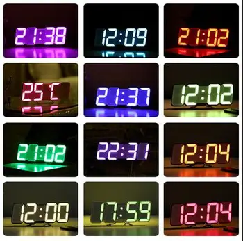 Duvar saati Saatler Dijital Saat Arkadaş İçin Hediye Elektronik Masa Saati 3D LED Saat Duvar Saati 16