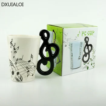 DXUIALOI Yaratıcı Müzik nota Su Bardağı Seramik Kupa Kahvaltı süt kupası Ofis Su kahve fincanı Ev Dekorasyon 22