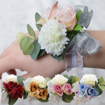 Düğün Bilek Korsaj Nedime Bilezik Sisters El Çiçekleri Yaka Çiceği Yapay Gelin Çiçek Düğün Dans Parti Dekor 21