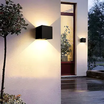 Dış duvar ışıkları Dış İç Yukarı Aşağı Modern Açı Ayarlanabilir led duvar Aplikleri IP65 Su Geçirmez Balony Koridor Bahçe 21
