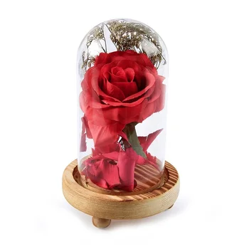 Ebedi Çiçek Gül Şişesi Düğün Dekorasyon yapay çiçekler Cam Kapak sevgililer Günü Hediyeleri İçin 7
