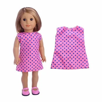 El yapımı Nokta Baskılı Kolsuz Elbise oyuncak bebek giysileri için Fit 18 İnç /43cm - Prenses Elbiseler 13