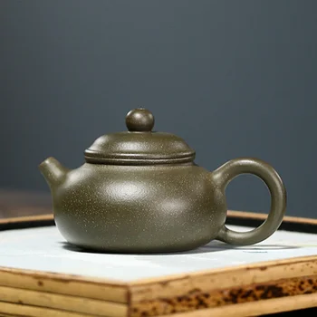 El Yapımı Çay Tencere Mini Mor Kil Çaydanlık Ham Cevheri Yeşil Fasulye Çamur su ısıtıcısı Ev Çin Retro Butik Teaware 90ml Drinkware