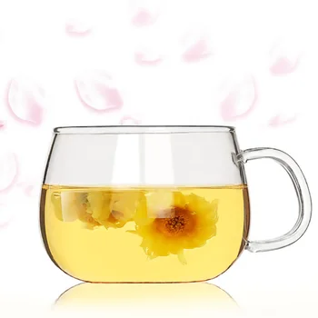 El üflemeli ısıya dayanıklı Cam çay fincanları Basit Kungfu çay kulplu bardaklar Sabah Çay Kahve Süt Suyu Kupalar SH229 4