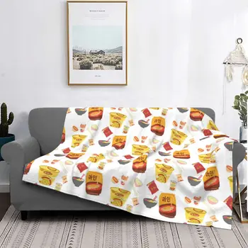 Erişte Battaniye Ramen Gıda Peluş Sıcak Yumuşak Pazen polar Şal Battaniye kanepe yatak örtüsü Yorgan Piknik Hediye 10