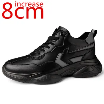 Erkek ayakkabısı Görünmez İç Yükseklik Artış 8cm gündelik spor ayakkabısı Moda Yüksekliği Artan Sneakers Erkekler Günlük günlük ayakkabı Yeni 10