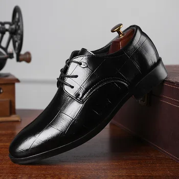 Erkek Deri Resmi Ayakkabı Lace Up elbise ayakkabı Oxfords Moda Retro Ayakkabı Zarif iş Ayakkabısı İş Artı Boyutu 2021 9