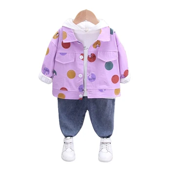 Erkek giyim setleri Bahar Sonbahar Erkek Bebek Takım Elbise Yakışıklı Ceket + kapüşonlu süveter + Kovboy Pantolon Üç Parçalı Set Çocuk Giysileri 6