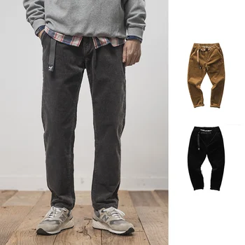 Erkek Kış Kalın Rahat Pantolon Fit Yumuşak Kadife Düz Tam Boy Pantolon Moda Açık Sıcak Tutmak Pantolon 4