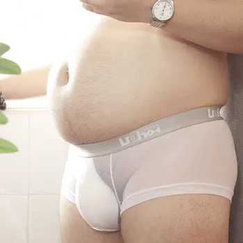 Erkek Leopar Baskı nefes U Çıkıntı külot seksi iç çamaşırı Tombul büyük sizeshorts İç Çamaşırı See-through Moda yeni Külot 8