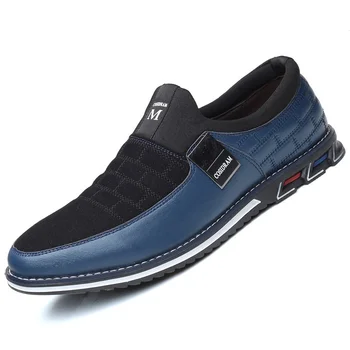 Erkek moda düz rahat ayakkabılar Yüksek kaliteli deri erkek resmi ayakkabı Rahat yumuşak tabanlı sürüş ayakkabısı 21