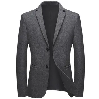 Erkek Takım Elbise Yeni erkek Blazer Yün Kalın Erkek Klasik iş elbisesi Ceket Erkek Lüks İnce Blazers 16