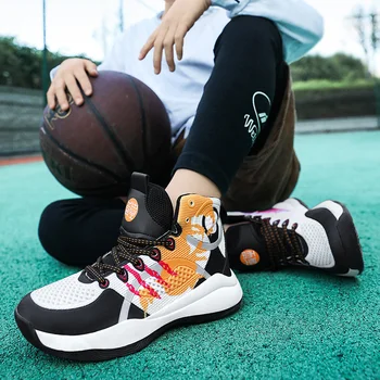 Erkek ve Kız Yüksek Top basketbol ayakkabıları Çocuk spor ayakkabı 2022 Her Mevsim Moda Marka Basketbol spor ayakkabıları Koşu için